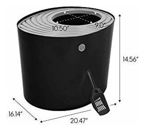 Caja De Arena Para Gatos Con Entrada Superior De Iris Con Pa