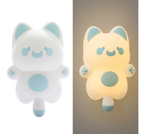 Colorful Night Light Cat, Silicona Suave, Multicolor, 3 Nive