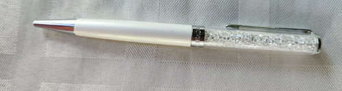 Bolígrafo Lapicera Swarovski Cristaline. Original. Usado Blanco Gel Cian (Usado)