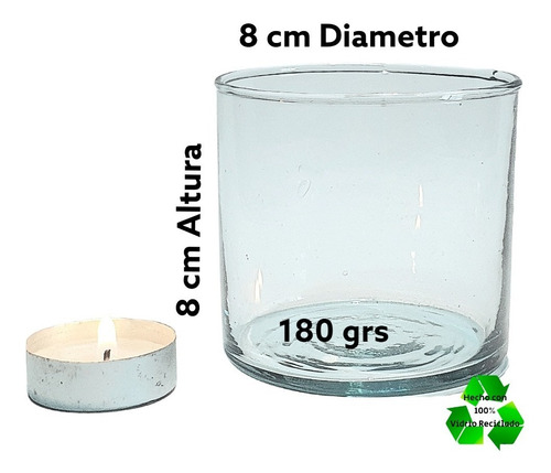 Frascos / Cilindro 8x8cm Para Velas 25 Pz (solo Frascos)