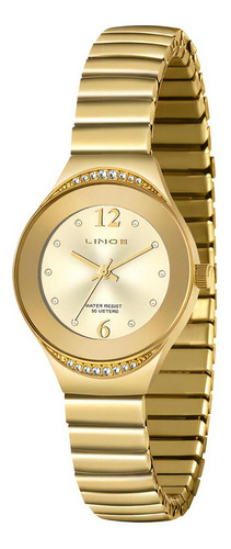 Relógio Lince Feminino Dourado Pulseira Mola Lrg4720l C2kx