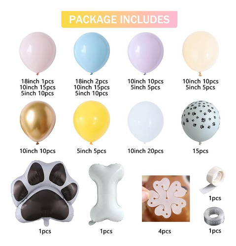 Kit De Arco De Guirnalda De Globos Con 148 Globos De Pata De