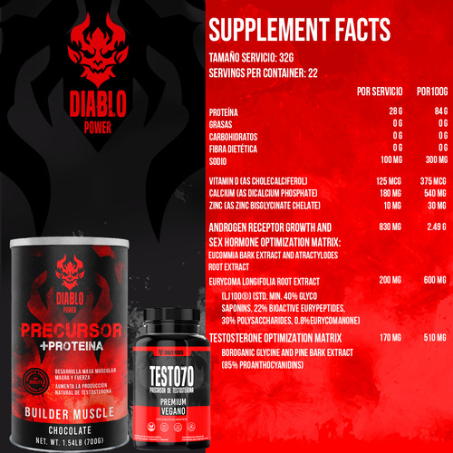 Precursor Testo 700g Prote + Testo70 60 Caps Diablo Power