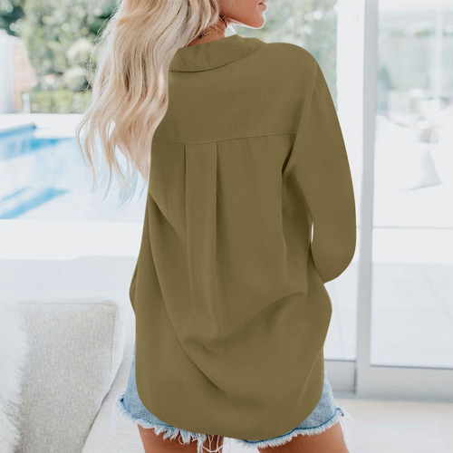 Blusa Casual Con Botones Para Mujer, De Moda Creativa, Camis