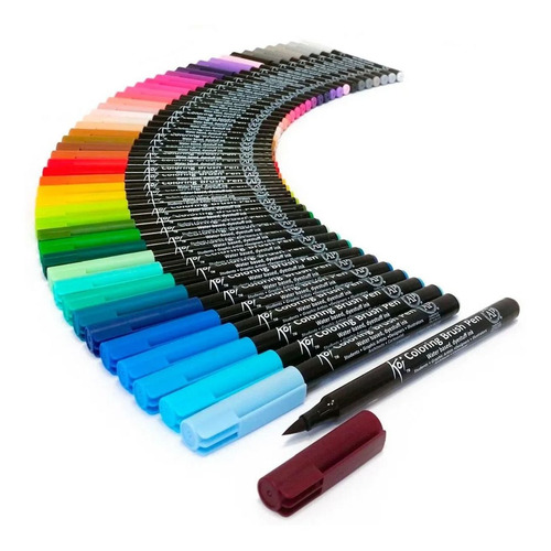 Imagen 2 de 4 de Set 48 Marcadores Acuarelables Koi Para Lettering