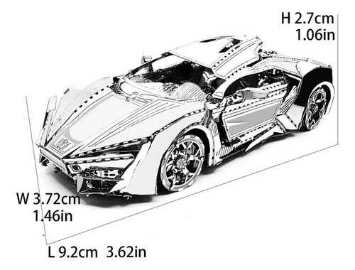 Coche Deportivo Rompecabezas 3d De Metal (Usado)