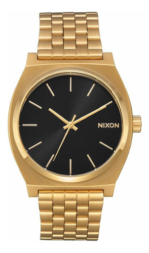 Reloj Nixon Time Teller All Dorado/black Sunray Para Mujer