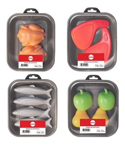 Imagen 2 de 4 de Bandejas De Comida Frutas Pollo Carne Pescado Antex 1149 Edu