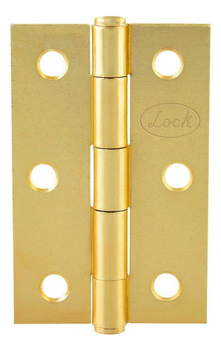 10 Bisagra Ligera Rectangular 1.1/2x1.3/8 Laton Brillante