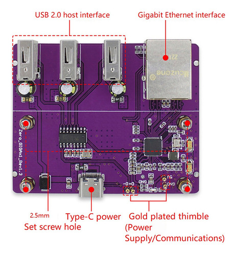 Para Raspberry Pi Zero 2 W, Usb Para Rj45 Hub Ethernet (sem