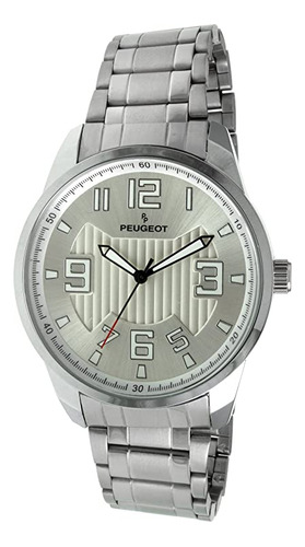 Peugeot Men's Large Silver-tone Wrist Watch - Easy Reader