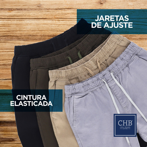 Paquete 2 Pantalones Jogger Hombre Gabardina Casual Comodo