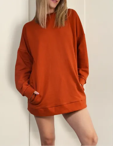 Buzo Hoodie Dama Oversize Frisa Grande Talles Largo Vestido