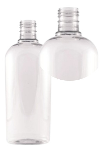 Botella Oval Pet Cristal De 250 Ml Con Tapa 50 Piezas Transparente