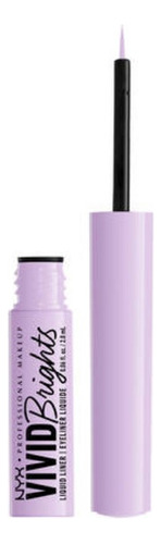 Delineador líquido NYX Professional Makeup Vivid Brights Nyx Professional Makeup Vivid Brigts Liquid Liner Blue Thang color lilac-link con acabado mate
