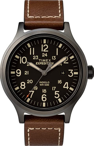 Timex | Reloj Hombre 43 Mm | Tw4b113009j | Original Color De La Correa Marrón Oscuro Color Del Bisel Gris Oscuro Color Del Fondo Negro