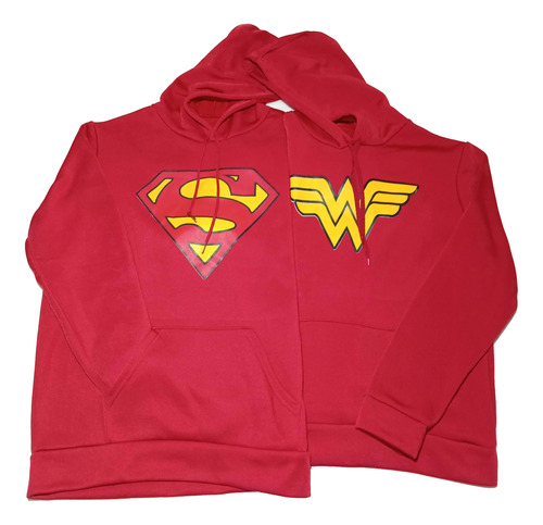 Dúo 2 Sudaderas Superman Y Wonder Woman Pareja Amigos Novios