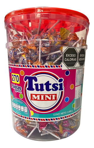 Paleta Tutsi Pop Mini Sabores Surtidos Bote De 270 Piezas