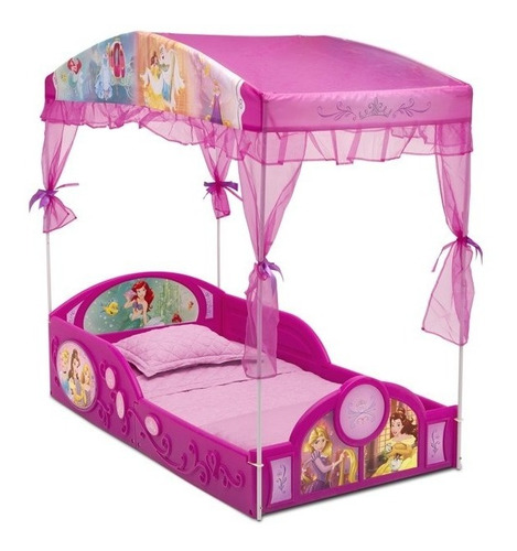 Cama Infantil Disney Princesas Con Toldo Carpa Dosel Canopy 