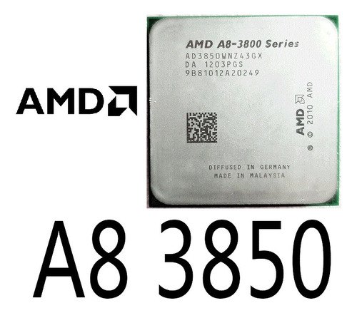 Amd Phenom A8-3850 Cpu Processor Socket Fm1 Quad Core