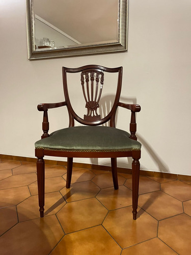 Juego De Mesa Extensible Y 8 Sillas Con Cabezales Inglés Marrón Liso (Usado)