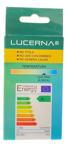Bombillo Led Bulbo 12w 6500k 1080 Lm A60 E27 Luz Fria