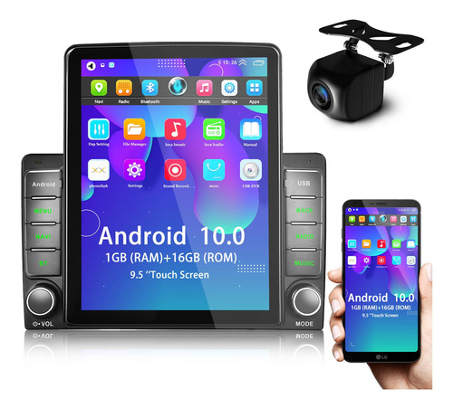 Android 10.0 2din 9.5  Pantalla Vertical Coche Mp5 Reproduct