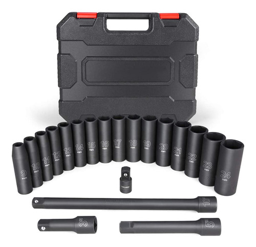 Set De Llaves De Impacto Métricas De 1/2  20 Piezas (marca N