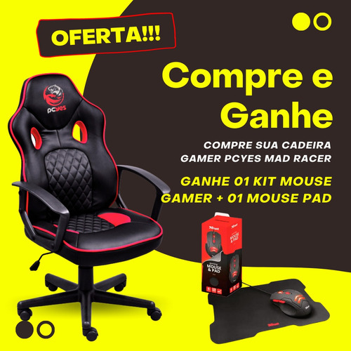 Imagem 1 de 3 de Cadeira Gamer Pc Yes Mad Racer + Ganhe Kit Mouse Gamer