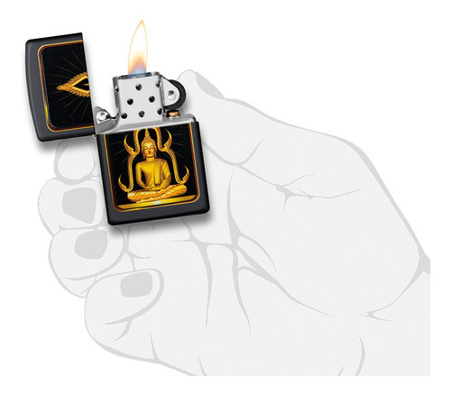 Imagen 6 de 10 de Encendedor Zippo Lighter Buddha Matte Impreso
