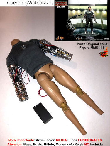 Cuerpo C/ Luz Tony Stark Hot Toys Mms116 Escala 1/6 Original (Usado)