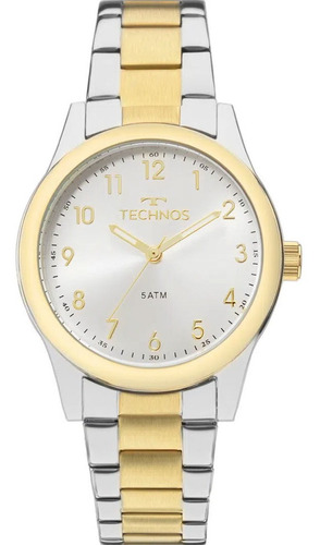 Relógio Technos Feminino Prata Dourado Boutique 2035mkk/5k Cor do fundo Branco