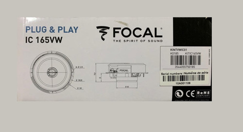 Set Focal Plug & Play Ic 165vw Volkswagen Audi Seat 6.5
