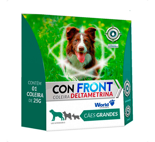 Confront Coleira Deltametrina 25g Para Cães Porte Grande 1un