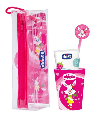 Set Higiene Bucal +3años Chicco Rosa