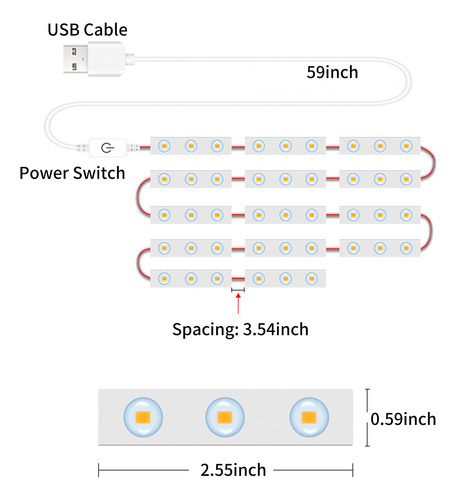 Espejo Led Para Maquillaje, 14 Unidades, Con Control Regulab