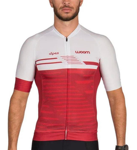 Camisa Woom Masculina Supreme Alpes Vermelha Ciclismo Bike