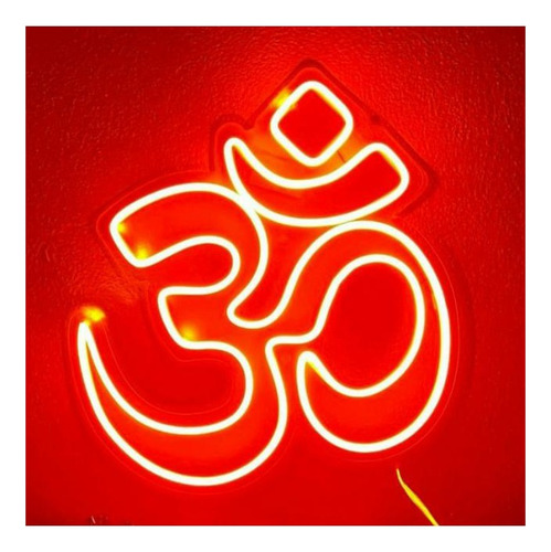 Letrero Led Neon Om Simbolo Yoga Ancho60cm Luminoso