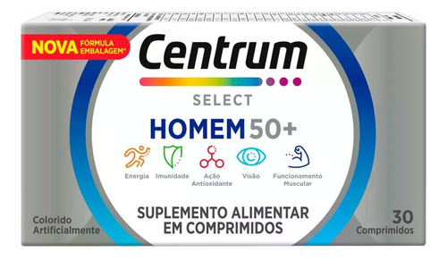 Vitamina Centrum Select Homem 50+ Com Luteina 30 Comprimidos