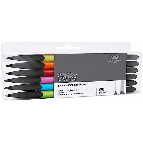 Winsor & Newton Promarker Set, 6 Unidades, Tonos Vibrantes