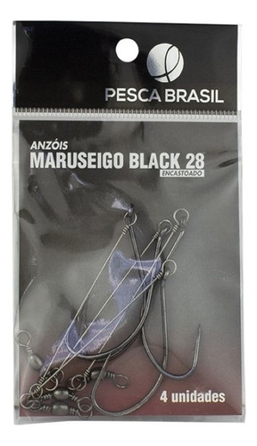 Anzol Encastoado Maruseigo Black 28 4un. - Pesca Brasil