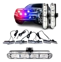 Comprar Luces Faros Led Estrobo De Policia Rojo Azul 8 Luces 