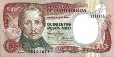 Colombia, 500 Pesos 12 Oct 1990  Bgw405