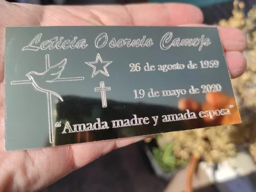 Placa grabada para cementerio ALUMINIO ap-0104