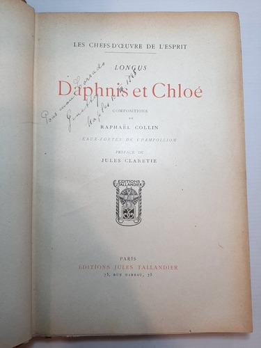 Antiguo Libro Daphnis Y Chloé Francés J Tallandier Ro 1814