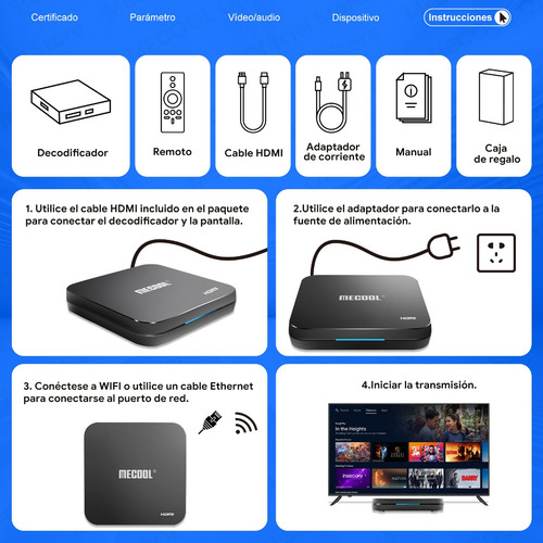 Caja De Tv Mecool Android 10 Km9 Pro 2+16 Gb Con Certificaci