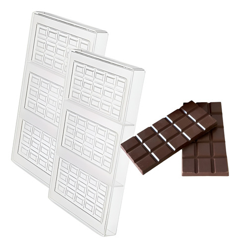 Pack X2 Molde Chocolate Molde Policarbonato Barra Chocolate 