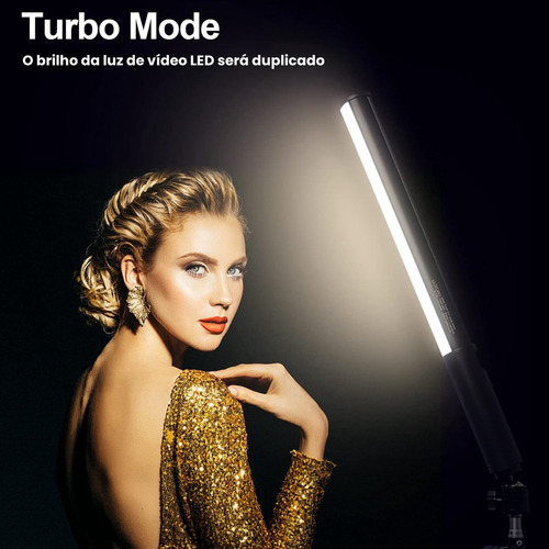 Bastão De Led Rgb Iluminação Fotográfica Pro Com Controle 2500k-6500k Efeitos De Tubo Regu Cor Da Estrutura Fix Bastão De Luz De Preenchimento