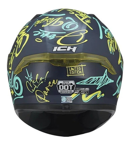 Casco Integral Ich Para Moto Ed.limitada Parce Dot Rider One Color Azul/navy Tamaño Del Casco L