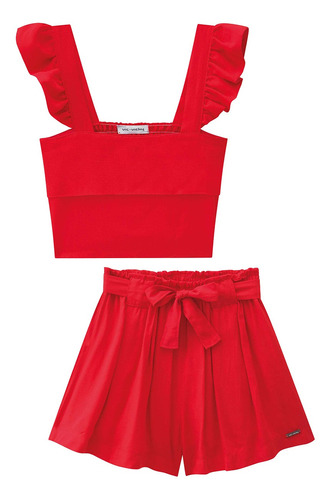 Conjunto Vic E Vicky Feminino Infantil Red Velvet